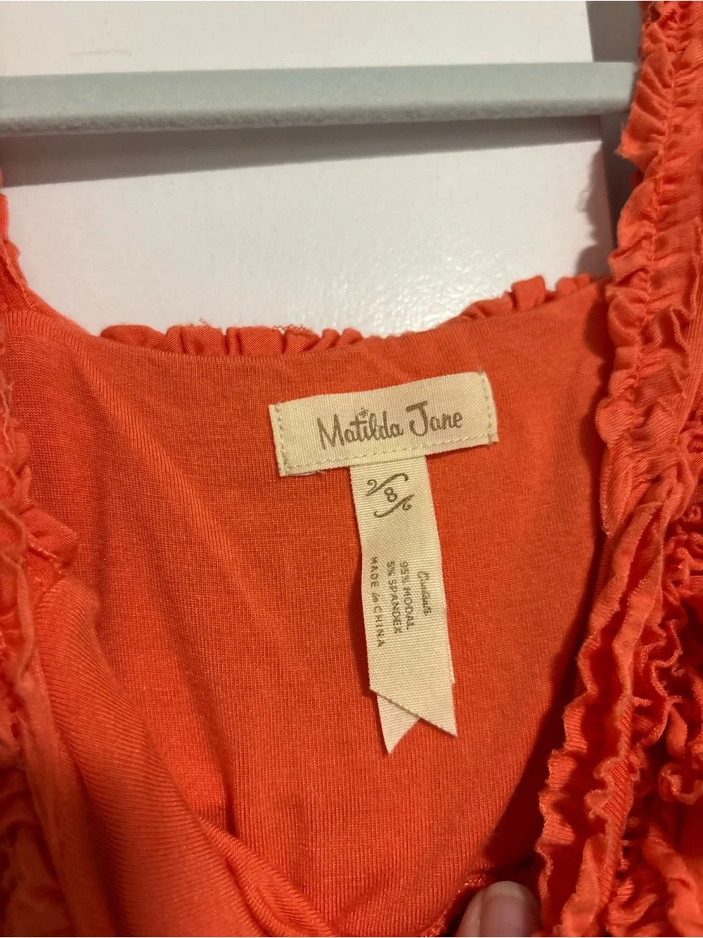 Matilda Jane sleeveless Orange Ruffle Sundress bamboo modal
